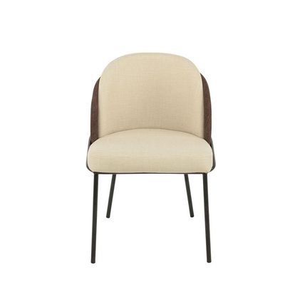 Scacco Fabric Dining Chair - Set of 2 - Beige/Brown - With 2-Year Warranty